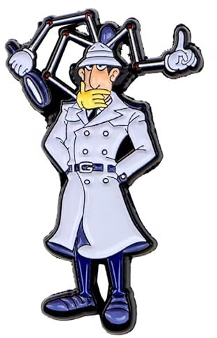 Pin's Inspecteur Gadget - Dessin Animé Années 80 Vintage Pop Culture - Pin Epinglette Broche decorative Accessoire pour Trousse Sac Vetements, 3,5 x 2,2 cm