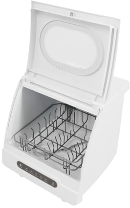 Mini lave-vaisselle de table, utilisable avec ou sans raccordement d'eau, Touch Control, 45 cm de large, espace pour 4 couverts, mini lave-vaisselle pour appartements, dortoirs et camping-cars