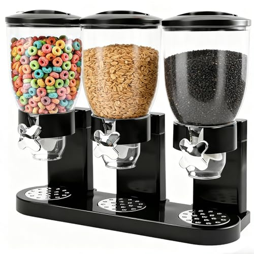 Bcuuozeeing Cereal Lot de 3 distributeurs de céréales de 2 l pour organiser l'espace de rangement de la cuisine Idéal pour céréales, aliments secs, bonbons, riz, céréales,