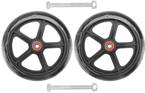TOVINANNA Ensemble de 2 Roues de Rechange 7 Pouces en Alliage Robuste, Pneus Anti-Crevaison, Fonctionnement Fluide, Adaptées aux Fauteuils Manuels et Déambulateurs