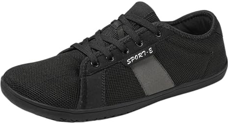 Zapatos de pie descalzo para mujer y hombre, tenis anchos para correr, cómodos tenis de malla para exteriores, tenis de parte inferior plana, tenis ligeros y transpirables, zapatos antideslizantes