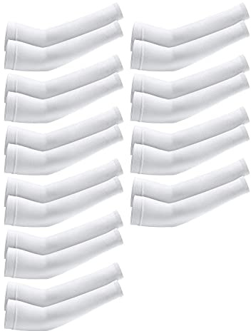 Zolynx 10 Pares de Mangas de Brazo de RefrigeracióN Mangas Calentadoras de ProteccióN UV para Hombres y Mujeres, para Correr, Ciclismo, Senderismo, Golf,