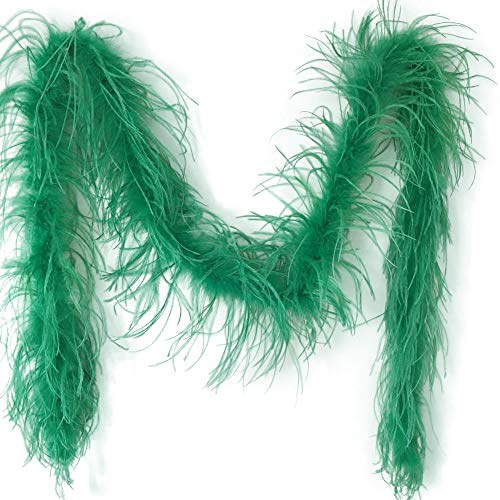 Sowder 182,9 cm lange, 1-lagige Straußenfeder-Boa für Hochzeit/Party-Dekoration, Federhandwerk (dunkelgrün)