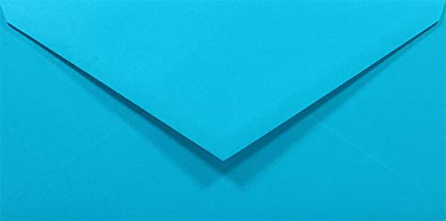 Netuno 50 Umschläge Blau DIN lang 11x22 cm stilvoll, fein und klassisch | 80g Rainbow · stilvolle blaufarbene Umschläge Farbpapier für Geburtstag, Taufe, Jungen & Einladungen