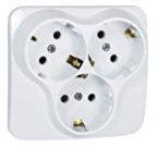 Toma de 3 enchufes, contacto de seguridad, toma de corriente, enchufe empotrado, IP20 (5311)