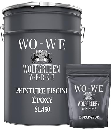 WO-WE Pintura de Resina Epoxi para Piscinas - Revestimiento Duradero para Cemento y Baldosas SL450 Blanco perla - 2,5Kg
