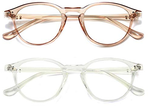Dollger Blaulichtfilter Brille Computerbrille Anti-Blaulicht Klassische Rund Frame Gaming Brille für Damen Herren Schwarz
