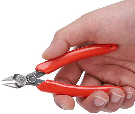 GAESHOW 107F1 Mini alicates electrónicos diagonales alicates de corte lateral de cable cortador de alambre herramienta de mano de plástico(L)