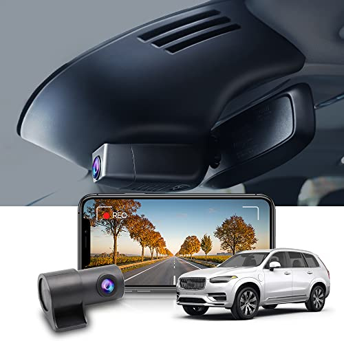 Fitcamx 4K Dual Dashcam Kompatibel mit Volvo XC90 T5 T6 T8 2016-2022 (Model A), integrierter OEM Dash Camera Auto 2160P + 1080P UHD Video WiFi, Loop-Aufnahm, G-Sensor, WDR Car Camera, 128-GB-Karte