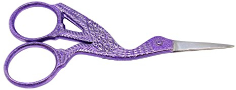 Stickschere im Storchen Retro Design - Nähschere im Vintage Style - Nähen, Stricken, Nähen, Handarbeiten, Schere (Lila)