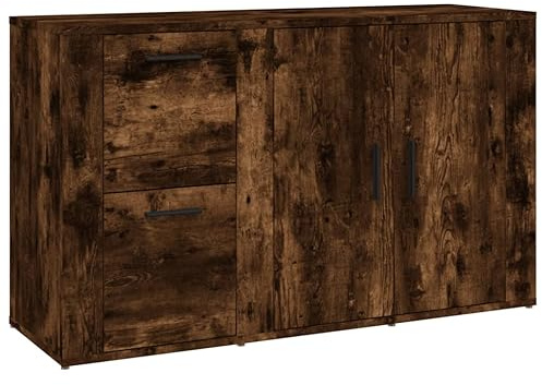 vidaXL Buffet, Armoire Latérale, Placard avec Rangement, Meuble de Salon Salle de Séjour Intérieur, Moderne, Chêne Fumé Bois d'Ingénierie