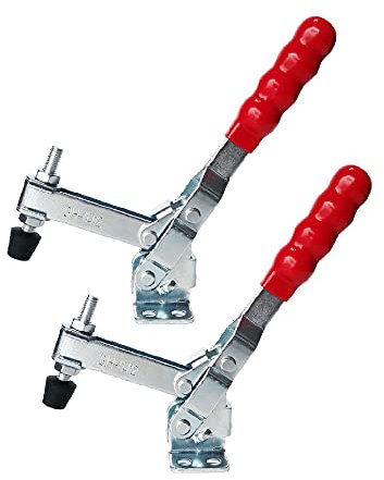 2 Pcs Vertical Toggle Clamp, 200Kgf Holding Capacity Quick-Release Toggle Clamp, Hand Clip Tool for Machine Operation, Woodworking, Molding