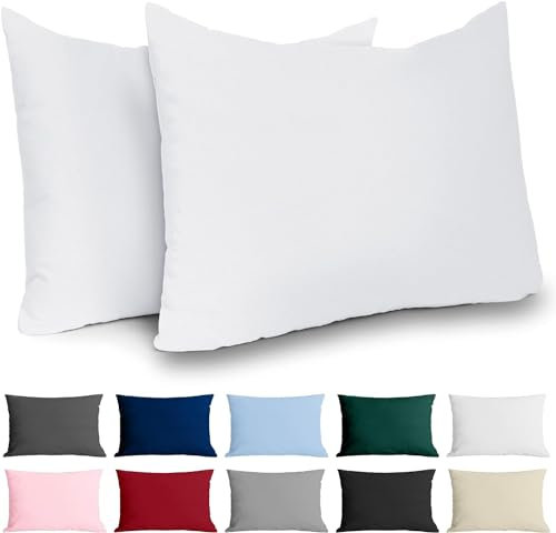 Kissenbezug 30x50 Renforcé Baumwolle (2er-Set) - Weiss - Dicht gewebt mit 57 Fäden/cm² - Kissenbezug 50x30 - Oeko Tex Zertifiziert - Dreamzie