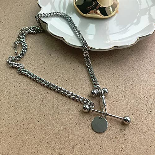 Necklace Pendant Statement Punk Color Metal Thick Chain Choker Necklaces for Women Cool Ball Sequ Geometric Necklace Fashion Jewelry friendship necklace Wedding Christmas for women