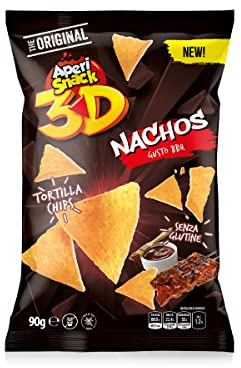 Aperisnack® - AP03.006.13 Nachos BBQ MID Salsa Barbeque Linea 3D Retail Box 8pz busta 90g Formato Maxi