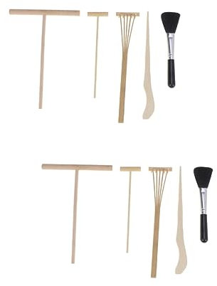 YARNOW 10pcs Japanese Style Mini Tooth Rake for Microlandschaft Garden Tool Set Tooth Rake for Garden Projects and Meditation