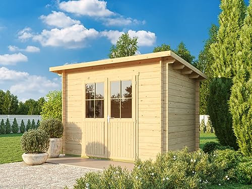 Fjordholz Pultdach Gartenhaus Modell Ezra 2D Imprägnierung/Farbbehandlung ab Werk Grau Imprägnierung