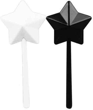 2 Pezzi Saliera e Pepiera a Forma di Bacchetta, Saliera e Pepiera, Simpatici Agitatori Decorativi Decorativi, Dispenser di Sale in Plastica a Forma di Stella Carino Nero Bianco Forniture da Cucina
