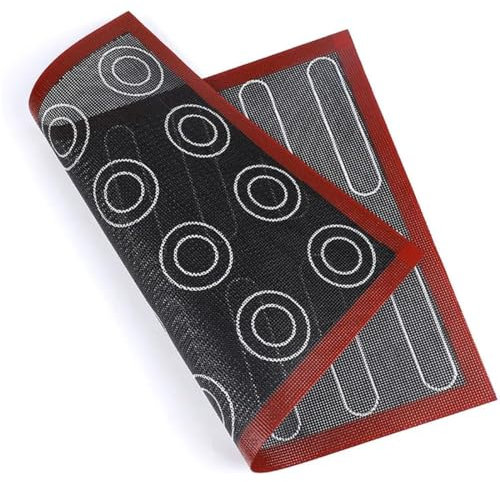 YHIJSR Backmatte für Macarons, Mikroperforierte Backofenmatte, Backofenmatte, Beidseitig Antihaftbeschichtet, Hitzebeständig und Wiederverwendbare Matte Tischset 40x30 cm