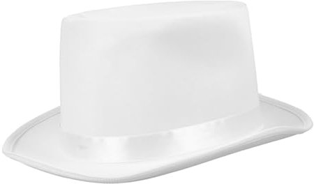 OATIPHO Weißer Zylinder Kostümhut Ofenrohrhut Filzzylinder Satin Zaubererhut Unisex Formelles Kostüm Zylinder Neuheit Zirkushut Für Zirkus-Geburtstagsparty-Zubehör
