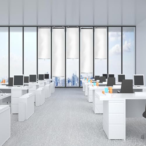 Büro Verdunkelungsvorhang (Frei-perforiert) Balkon Verdunkelungsrollo,Vorübergehend tragbarer Sichtschutz mit Saugnäpfen,für Küche/Dachfenster/Sonnenzimmer/Autofenster,40 * 125CM-Silver