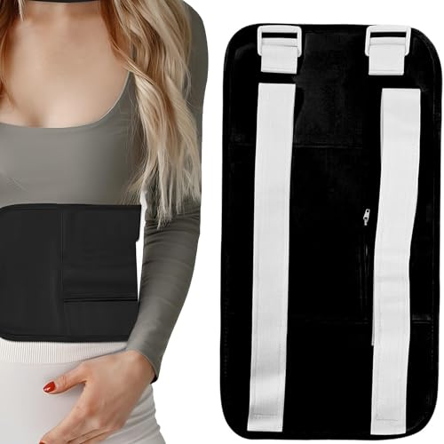 JIAMIAN Rizinusöl-Packung, Bauch-Klettverschluss Pflegeband, Wiederverwendbarer Rizinusöl-Packung Zur Leberentgiftung, Verdauung Und Verstopfung Bei Fettleibigkeit, Frei Von Rizinusöl, (Schwarz)