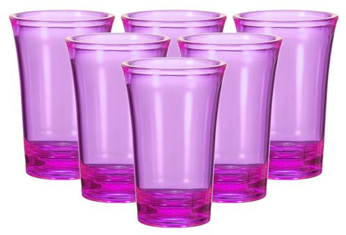 sourcing map 6pcs Shot Glasses 1.2oz Polystyrene Shot Glasses Ombre Multicolored Shot Glasses Bulk for Cocktail Round Shot Glasses Spirits Liquors, Purple