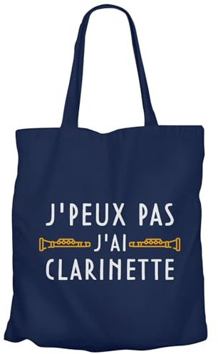 Fabulous Tote Bag Sac Shopping en Toile Bleu - J'Peux Pas J'ai Clarinette Instrument Vent Classique - 10 L