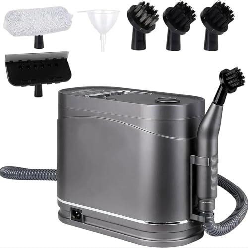 Limpiador a Vapor de Mano, vaporizador Multifuncional de 1500 W con Cabezal de 5 cepillos, 2 Modos de Limpieza, Tanque de Agua de 1,2 L, vaporizador portátil de 105-120 °C, para alfombras y tapicería