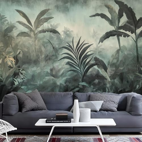 NAWVNMI Peel And Stick Wallpaper Retro-Dschungel-Tropischer Dschungel Selbstklebender Wandaufkleber Bild Art Decor Gemälde 300x210cm Wohnzimmer Schlafzimmer Wandsticker Home Dekor Selbstklebend