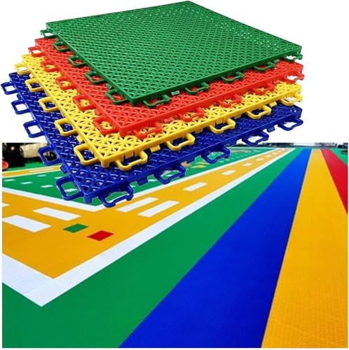 WTLONBF Dalles de Terrain de Sport extérieur à Monter soi-même pour Jardin d'enfants, Tapis de Sol modulaires à emboîtement antidérapants et résistants à l'usure (Jaune)