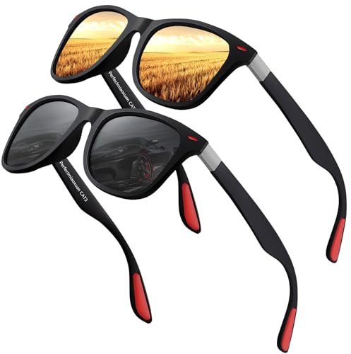 Polariserade solglasögon för män och kvinnor lämpliga för bilkörning cykling fiske golf Nattkörglasögon Wrap Around Sunglasses uv400-skydd