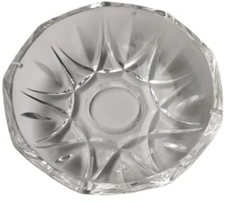 HKVTVCYPYA Dia100mm Crystal Lamp Flower Nine Edges Glass Bowl Chandelier Decorative Tray Lighting Accessories(26mm Central Hole-5 Pieces)