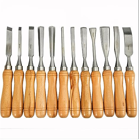 12 pièces sculpture sur bois ciseau à main ensemble tour couteau bricolage tournage du bois travail du bois Gouges professionnelles menuiserie outils de menuiserie