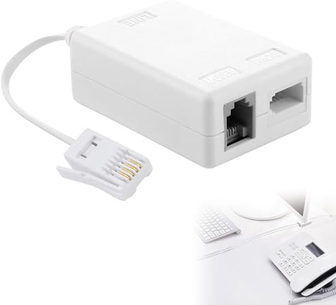ssltvti ADSL Filter Microfilter for Phone/Broadband- BT Plug, Connector for Broadband Modems, BT Plug to ADSL RJ11 Modems Compatible with BTs, TalkTalk, Sky, Plusnet, EE, Vodafone