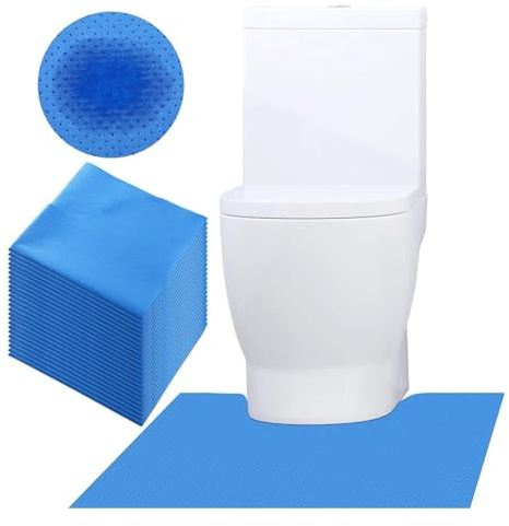 Exogio Lot de 25 tapis de toilette jetables en forme de U - Protection du sol des toilettes - Tapis de sol désodorisant pour l'entraînement au pot - Antidérapant - Pour urination âgée - Sol de salle
