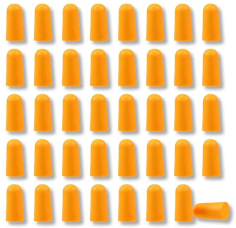 LONZIKP 40 Pares Tapones para los Oídos Reutilizables con Reducción de Ruido 37dB Protección Auditiva Dormir Roncar Estudiar Viajar Antiruido (Naranja)