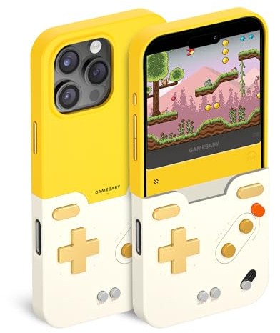 Bitmolab Gamebaby for iPhone 16 Pro Max Case, Innovative Mobile Phone Case iPhone 16 Pro Max for Retro Games, for Adults Yellow