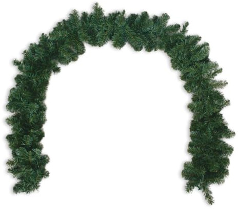 Wintem – Festone Natalizio Ghirlanda Verde 270 cm con 180 Rami Modellabili in PVC per Addobbi Natalizi di Porte, Camini e Finestre, Facile da Modellare e Decorare con Luci o Fiocchi