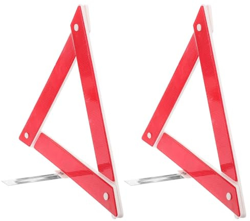 Genérico Triángulos de Seguridad para Coche Plegables 2 Unidades Trípode Reflectante Rojo Pequeño para Señal de Emergencia Vial Kit Portátil para Vehículos y Carretera