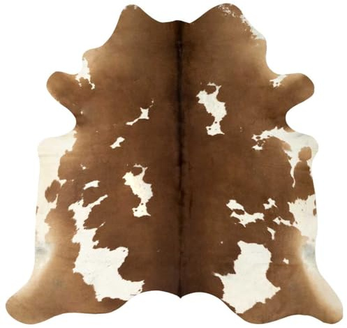 Generico Tappeto in Vera Pelle Bovina Marrone e Bianco 150x170 cm,Casa e Giardino,Arredo,Tappetini,Marrone,5.5 kg,284344