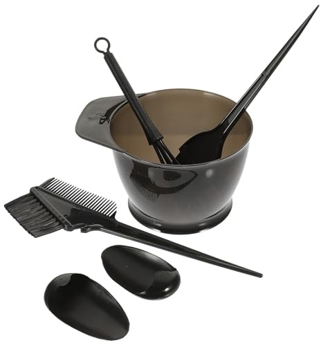 VICASKY Kit de Teinture Capillaire 5 Pièces en Plastique, Bol, Pinceau, Peigne, Cache-oreilles, Outil de Coloration Cheveux Lavable et Réutilisable pour Salon et Usage Domestique