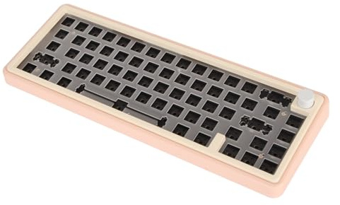 EIMSOAH Kit Tastiera Meccanica Modulare a 67 Tasti Hotswap Barebone Layout Compatto per Utenti Lega di Alluminio CNC (Rosa)