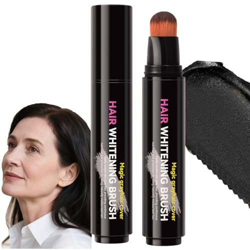 Black Hair Root Touch Up Pen – Instant Grey Coverage with Precision Brush, Waterproof & Smudge Resistant Hair Color Stick, Natural Finish, Easy Application, Travel Friendly