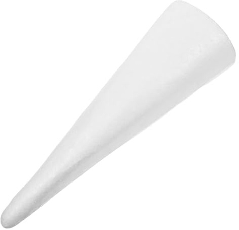 PACKOVE Cono de Espuma Blanco para Manualidades, Fácil de Personalizar y Pinchar, Adecuado para Árboles de Navidad y Decoraciones en Bodas