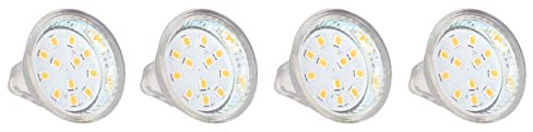 Cryfokt Paquet de 4 Ampoules MR11 12LED Haute luminosité et économe en énergie pour Projecteurs et Plafonniers (Blanc chaud 2700K-3000K)