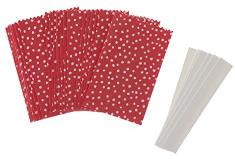 Rico Design Papiertüten Sterne-Set klein Punkte Rot Papiersterne Sterne Papierbasteln