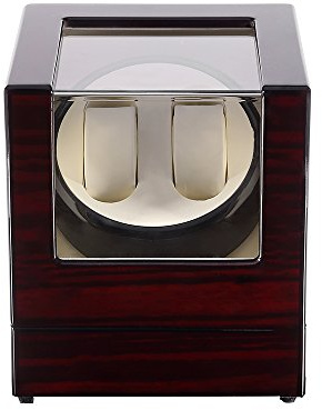 Uten Automatic Watch Winder Box Luxury Wooden Watch Storage Case, Double Watch Winder with Quiet Motor 4 Rotation Mode for Father's Day Gift for Him, Birthday Gift. Red