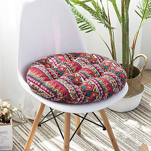 KongEU 2 Stück Esszimmerstühle Schaumstoffkissen Sitzkissen Sitzkissen für drinnen und draußen – rund – 40/45/50 cm – Stuhlkissen, Stil 3,45 cm