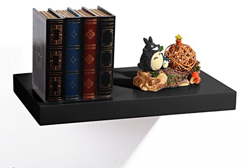 EUGAD Wandregal Schwarz 30cm, Wandboard Regalbrett mit Versteckten Haltern, für Wohnzimmer, Schlafzimmer, Küche & Büro, 0089QJ